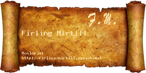 Firling Mirtill névjegykártya